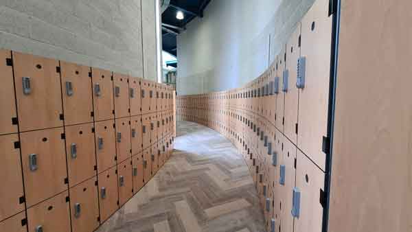 Bespoke Curved Wall Locker Installation by 3D Lockers 