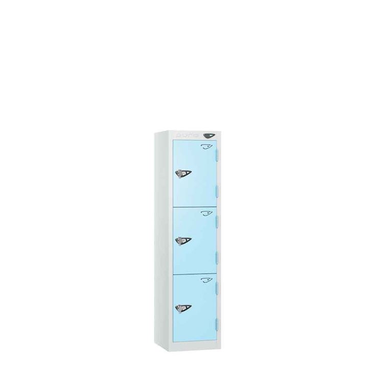 Pure Metal School Locker - 3 Door Low Height 120cm