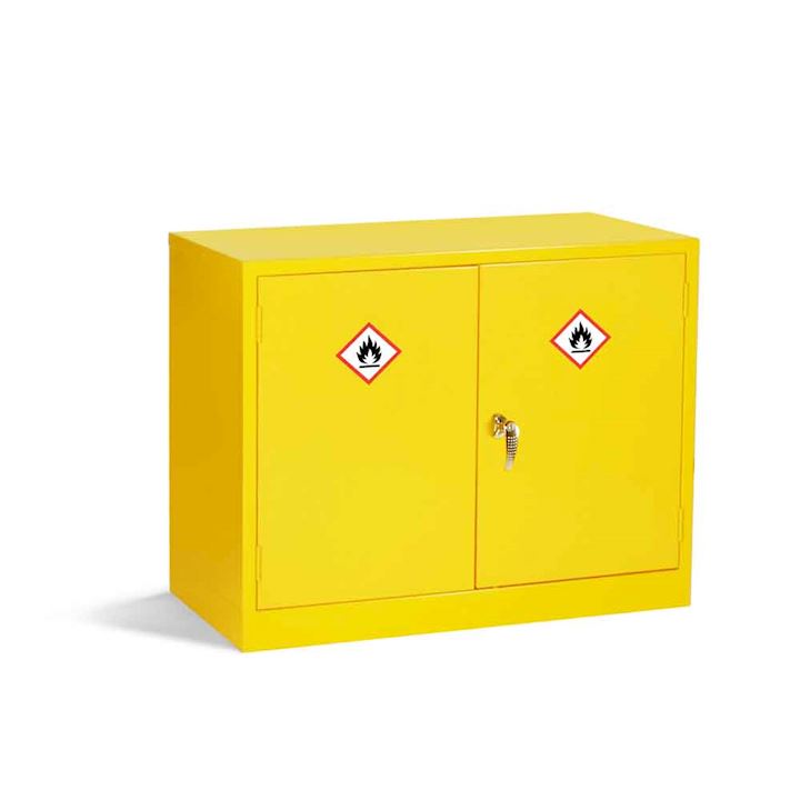 Mini Yellow COSHH Cabinet 610H x 915W x 381D by Elite