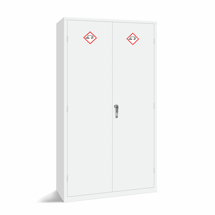 E Series White Acid Cabinet with 3 Shelves and 36 Litre Sump 1830H x 915W x 457D 