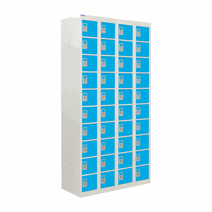 QMP Metal Personal Effects Locker - 40 Door Tall Locker 180x90x38(cm) - Colour & Lock Options